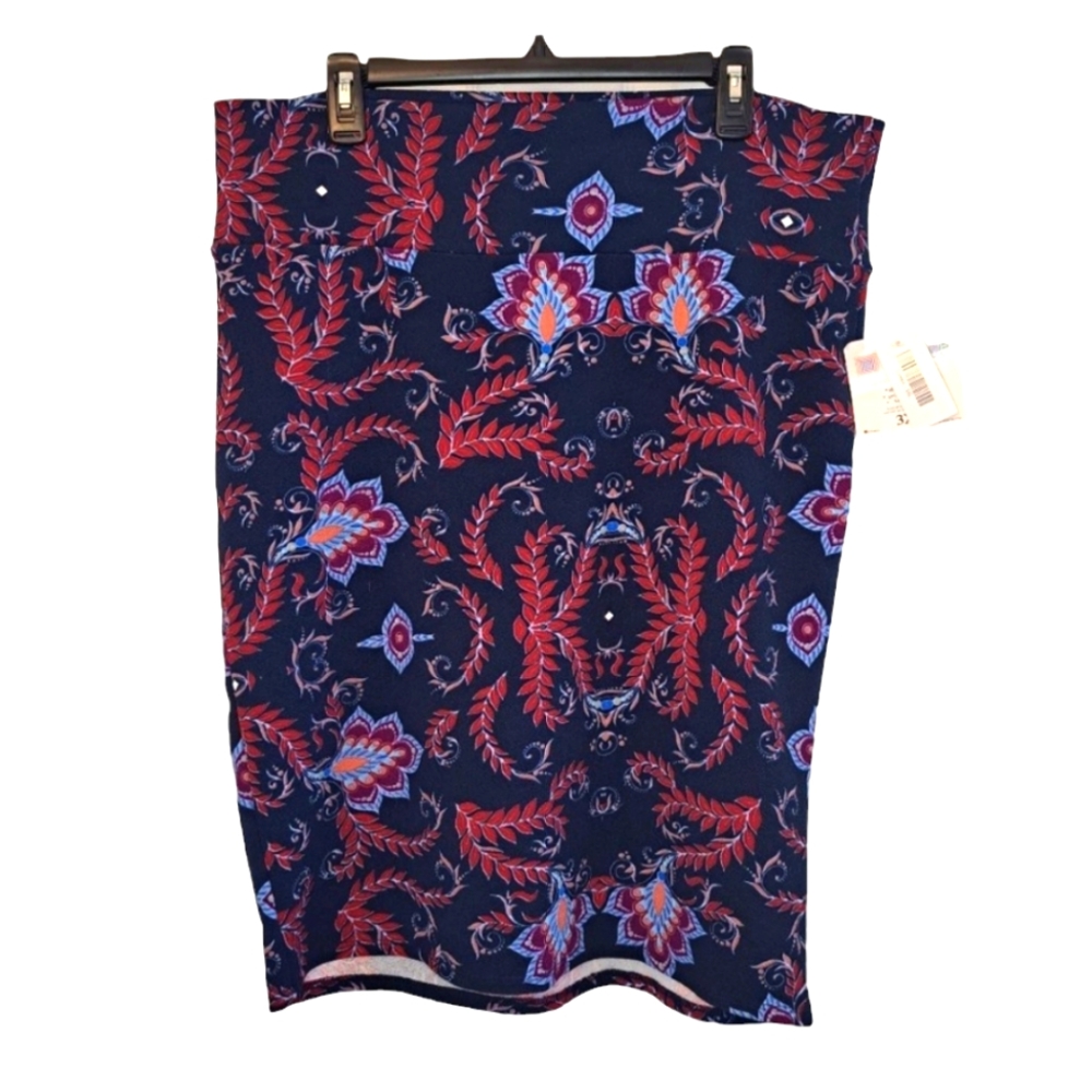 NEW LuLaRoe Cassie Skirt Blue Floral Size XL